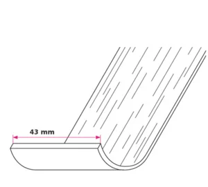 43 mm.