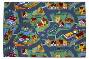 Gulvtæppe med vejbaner - Little Village