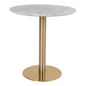 Spisebord Bolzano, Rundt med marmor look bordplade