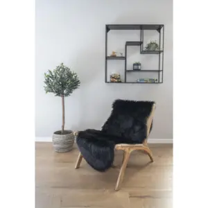 Lammeskind, imiteret i sort 60x180 cm.