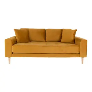 Lido 2,5 Personers Sofa - Sofa i sennepsgult velour