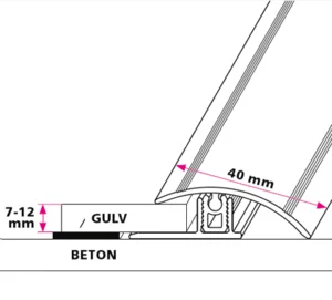 Afslutningsprofil, Multiflex Ask hvid - LAV 8-12 mm.
