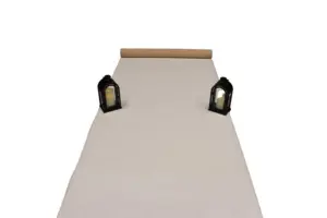Hvid Løber i filt - 1 meter bredde - REST 500X100 CM.