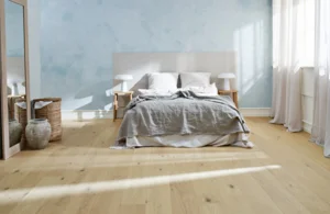 Timberman Slotsplank - Eg Accent børstet, Ultramat lak hvid