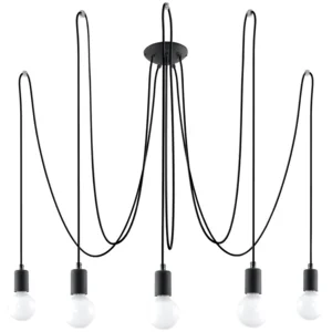 Lysekrone EDISON 5 sort