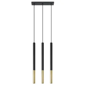 Hængende lampe MOZAICA 3L sort/guld