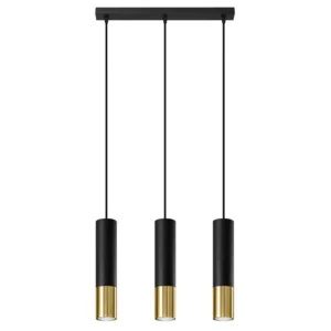 Hængende lampe LOOPEZ 3L sort/guld
