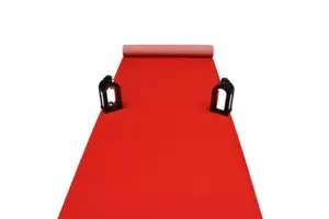 Rød løber i nålefilt - 1 meter bred - REST 210X100 CM.