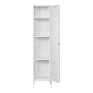 Brisbane smalt vitrineskab, Hvid 180 cm.