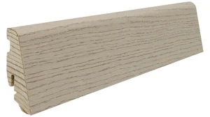 Fodpanel til trægulv, Eg Sandgrå børstet, 19x58 mm. Oliebehandlet