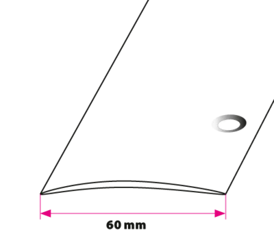 Overgangsprofil, 60 mm. buet sidehullet 