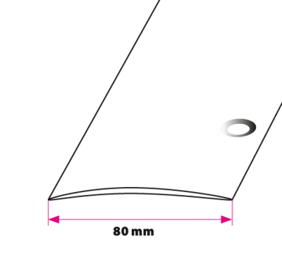 Overgangsprofil, 80 mm. buet sidehullet 