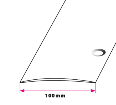 Overgangsprofil, 100 mm. buet sidehullet 