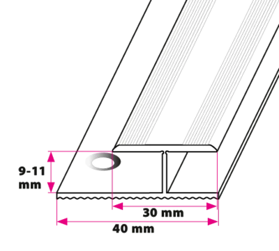 9-11 mm. dilatationsprofil - sidehullet 
