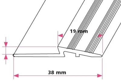 Afslutningsprofil, 3 mm. midthullet 