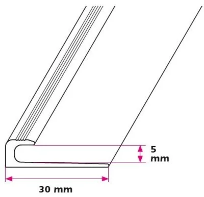 Afslutningsprofil, 5 mm. midthullet