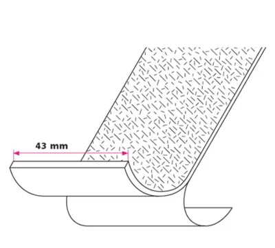 43 mm.