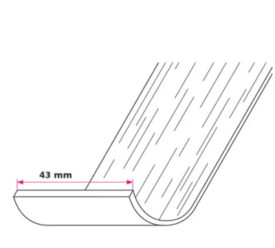 43 mm.
