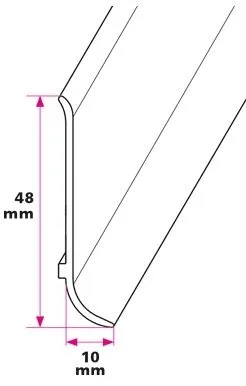 48 mm. fodliste i aluminium 