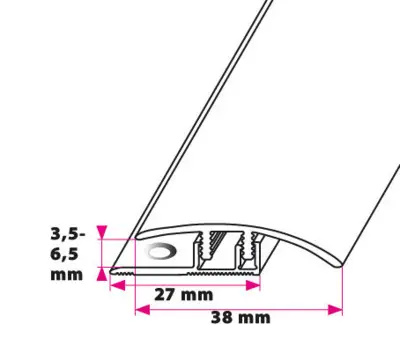 Dilatations/afslutningsprofil LVT 3,5-6,5 mm. - Kliksystem 