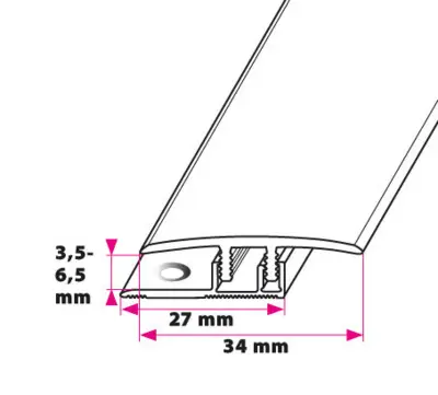 Dilatationsprofil LVT 3,5-6,5 mm. - Kliksystem 