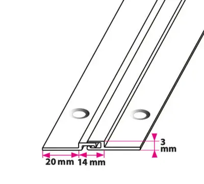 Dilatationsprofil 3 mm - midthullet 