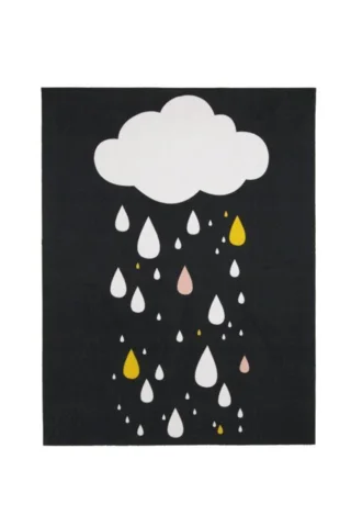 AW Mood Børnetæppe - Raindrops Black - RESTSALG