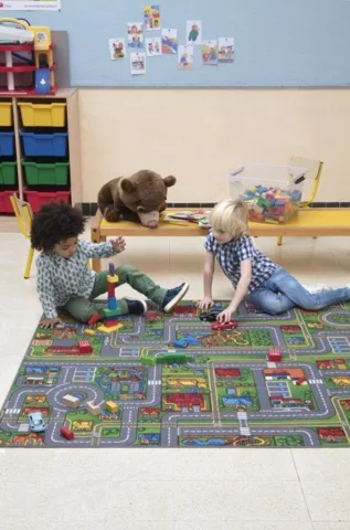 Gulvtæppe med vejbaner - Play City