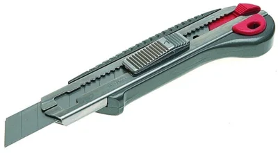 Grå alukniv m/magasin til 6 blade