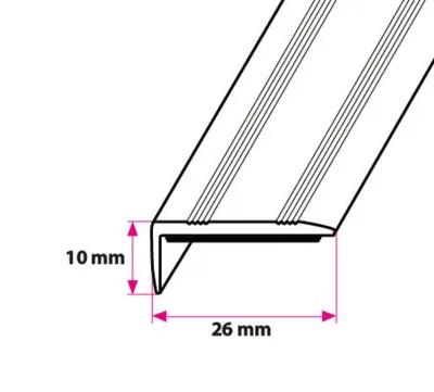 Vinkelprofil, 26x10 mm. selvklæbende