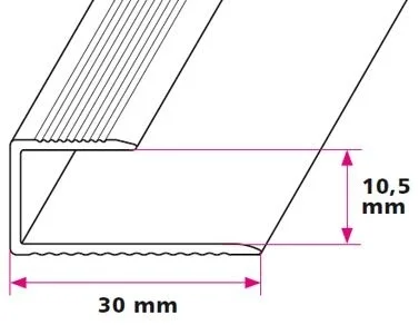 9-10,5 mm. Afslutningsprofil - u/huller
