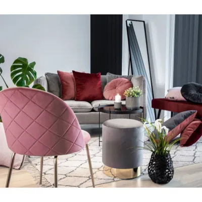 Geneve rosa velour Spisebordsstol