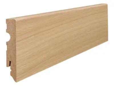 Fodpanel til trægulv, 15 x 80 mm. mat lak