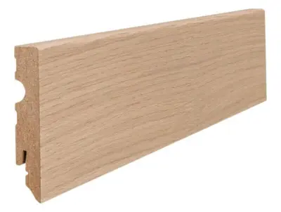 Fodpanel til trægulv, 15 x 80 mm. mat lak