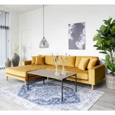 Lido Lounge Sofa - venstrevendt i sennepsgul velour