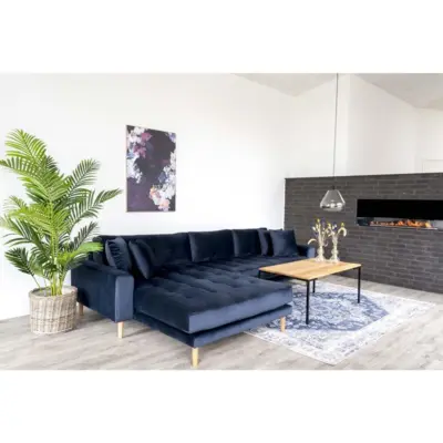 Lido Lounge Sofa - venstrevendt i mørkeblåt velour - UDSOLGT TIL UGE 33