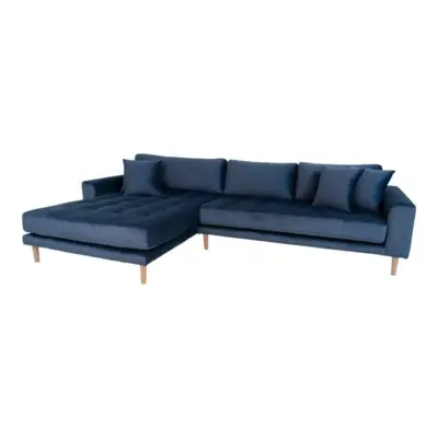 Lido Lounge Sofa - venstrevendt i mørkeblåt velour - UDSOLGT TIL UGE 33