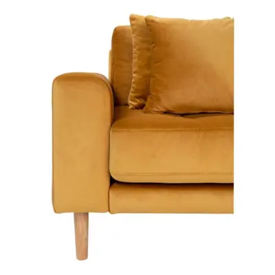 Lido Lounge Sofa - højrevendt i sennepsgul velour 