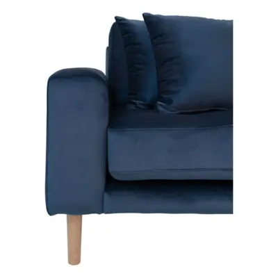 Lido Lounge Sofa - højrevendt i mørkeblåt velour