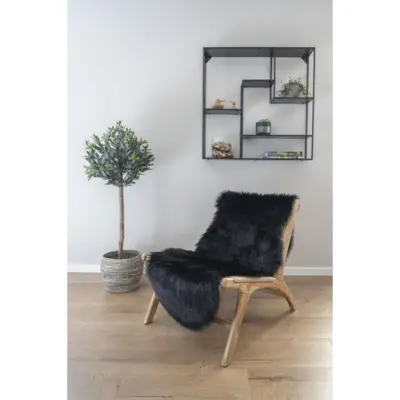 Lammeskind, imiteret i sort 60x180 cm.