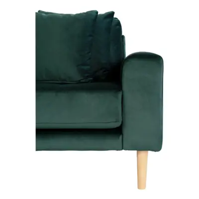 Lido Lounge Sofa - Sofa venstrevendt i mørkegrøn velour