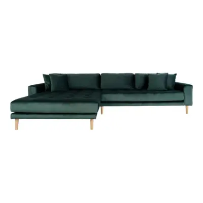 Lido Lounge Sofa - Sofa venstrevendt i mørkegrøn velour