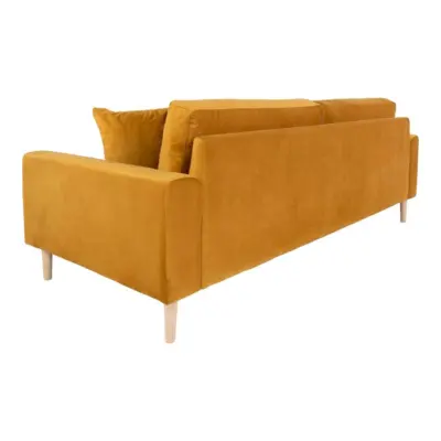 Lido 3 Personers Sofa - Sofa i sennepsgult velour