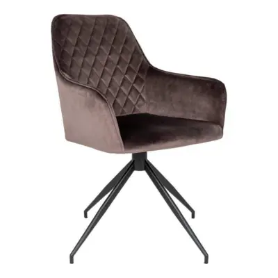 Harbo Spisebordsstol m. drejefod i mushroom velour