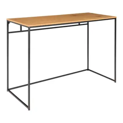 Vita Skrivebord med sort ramme og egetræslook bordplade