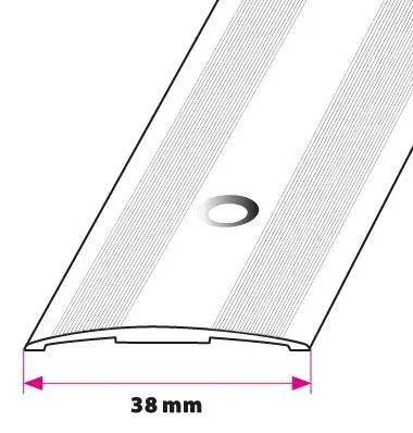 Overgangsprofil, 38 mm. buet mat alu. Midthullet 
