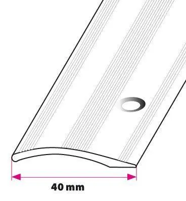 Overgangsprofil, 40 mm. buet, Sidehullet 