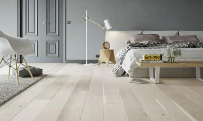 Trægulv - Eg Plank, Børstet ekstra hvid matlak 