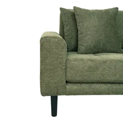 Lido Lounge Sofa - Sofa højrevendt i olivengrøn med fire puder