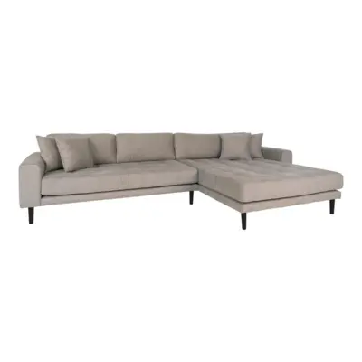 Lido Lounge Sofa - Sofa højrevendt i stone med fire puder